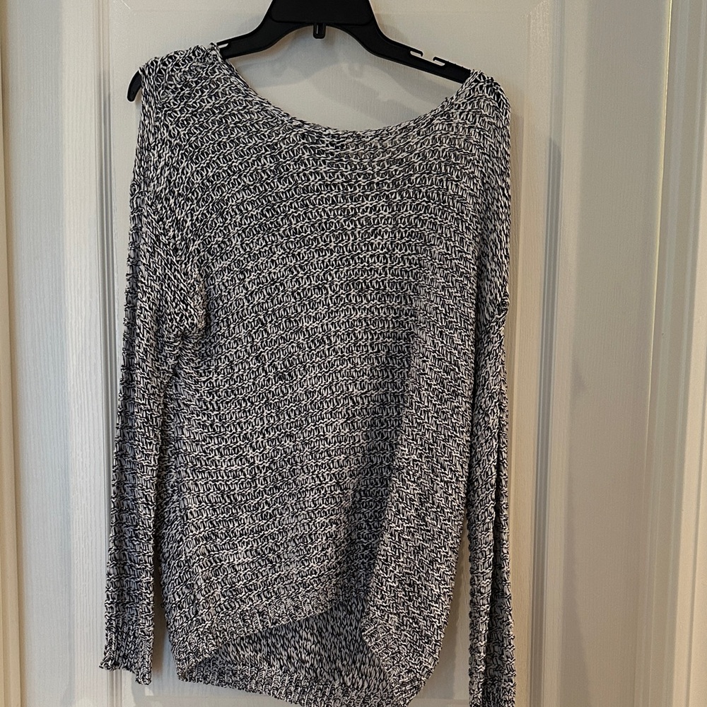 Quinn Black and White Crew Neck Sweater